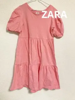 【美品】ZARA 半袖ワンピース ピンク 134cm