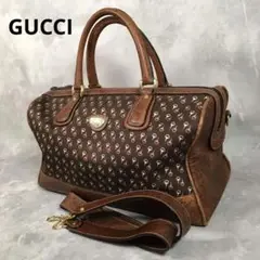 極美品 GUCCI オールドグッチ ミニボストンバッグ 2way ホースビット