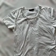 FULLESTY ビーズ刺繍 ホワイトTシャツ