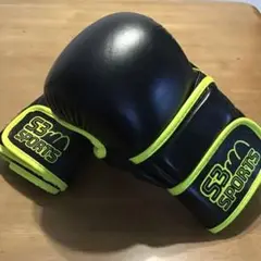 [新品本革]L オープンフィンガー　パウンドグローブ　本革　格闘技　ライム