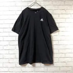 【adidas/アディダス】半袖TシャツL ブラック 綿100%シンプル