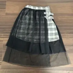 GU チュールチェックスカート