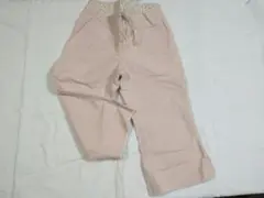 sale新品Bonpointボンポワンくすみピンク ロングパンツ レーストリム付