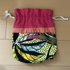 アフリカ生地　ハンドメイド　巾着