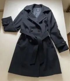 23区 コート ベルト付き 黒色 カシミア混 PONTETORTO社
