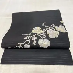 3-D 名古屋帯　黒色　ポリエステル　洗える帯