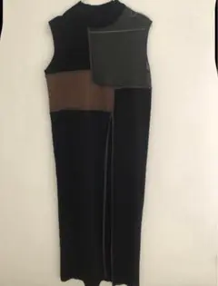 【美品】アンジェム　ロングニットチュニック　ブラック