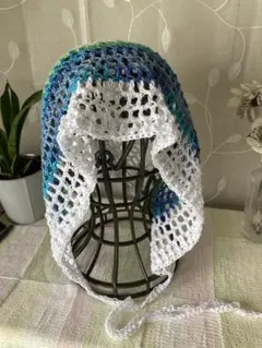 ハンドメイド　メッシュボンネット　コットン