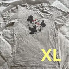 ミッキーマウス Tシャツ XL グレー　パロディ