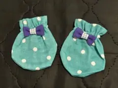 赤ちゃん　ミトン　水玉