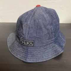 мишка デニムブルー バケットハット ミシカ ブルー ロゴ シンプル
