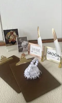結婚式アイテムまとめ売り ウェルカムスペース 撮影小物 リングピロー付