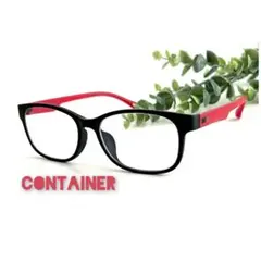 良品 Container コンテナ メガネ 眼鏡 レッド ウェリントン スクエア