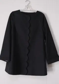 【Anaterier アナトリエ】コットンスカラップ黒トレンチコート