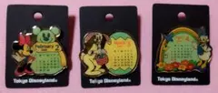 東京ディズニーランド 2001年 カレンダーピンバッジ 2月3月4月 セット
