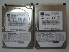 動作確認済　東芝2.5インチHDD IDE接続 40GB　20GB　2個セット