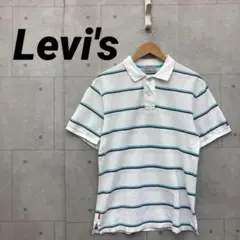 Levi's RED TAB リーバイスレッドタブ ポロシャツ L 白 水色 黒