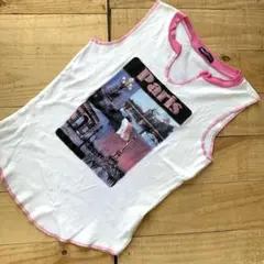 レディース　古着　タンクトップ　Paris デザイン　サイズ　M