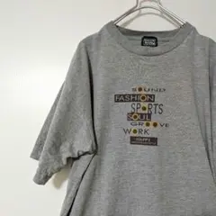 【NATURAL SPIRITS】古着 グレー プリント Tシャツ 半袖 L