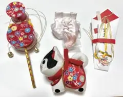 新品未使用　お守り袋(綸子) ちりめん犬張子　女の子用　小物4点　NO.7