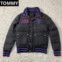 ☆美品☆ TOMMY ダウンジャケット USA 国旗 自由の女神 刺繍 ブラック