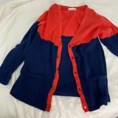 ami 日本製 カーディガン メンズM レッド ネイビー