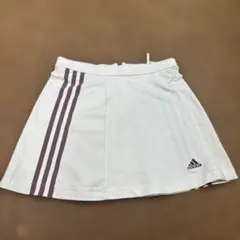 中古adidas テニススカート ホワイト 3本ラインsize M