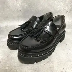 美品　ユナイテッドアローズ (35h) キルトタッセルローファー　スタッズ　黒