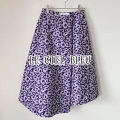 LE CIEL BLEU リステア 花柄 ジャガード アシンメトリー スカート