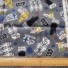 スターウォーズ(グレー系) 柄 生地 ハギレ STARWARS 新品未使用 美品