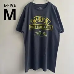 E-FIVE Tシャツ Mサイズ ダークグレー プリント 半袖 カジュアル