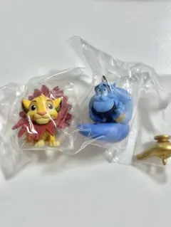 2点セット　まちぼうけ　シンバ ジーニー　カプセルトイ ディズニー
