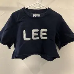 Lee ネイビー クロップドTシャツ　80