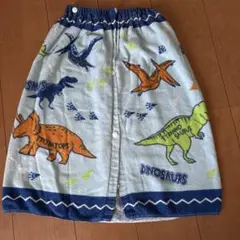 プールタオル　ラップタオル　恐竜柄　ブルー58cm