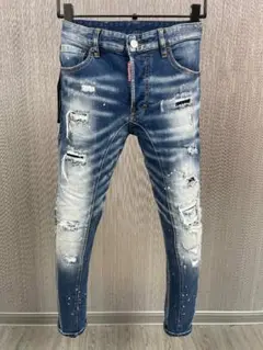 Dsquared2 ディースクエアード メンズ デニム ブルー ダメージ 52