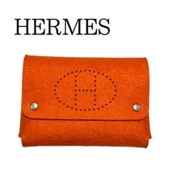 【人気色】HERMES エテュイカルト トランプケース 小物入れ GM オレンジ