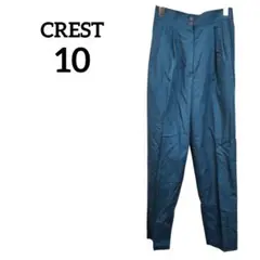 CREST 【10】 タックテーパードパンツ 濃い青緑 キレイめ オフィス