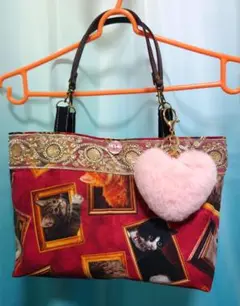 ネコ柄 トートバッグ 手提げバッグ ハンドメイド