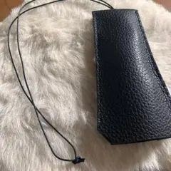 クロシェット　レザー　ネックポーチ (L)