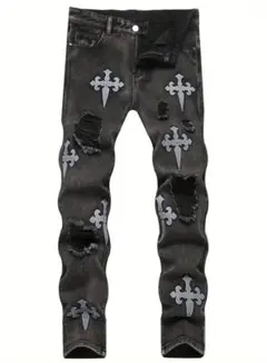 US UK ドリルダメージジーンズ ラッパー　BLACK AMIRI mnml
