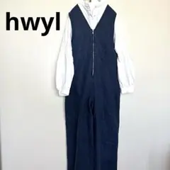 【美品】hwyl ヒュイル　グリッターデニムサロペット size2