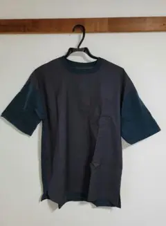 [8/10まで出品]RAGEBLUE グリーン×ブラック柄切り替えTシャツ S