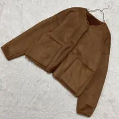CIAOPANIC リバーシブルムートン風ジャケット キャメル フリー オシャレ