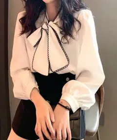 DAYCLOSET ロマンティックボウタイリボンブラウズ