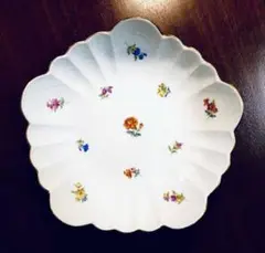 マイセン 白磁浮彫 花絵付け 花弁五輪 ボウル