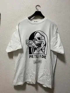 ラーキングクラス　スカル＆ロゴプリント半袖Tシャツ　/L　白　スケートボード