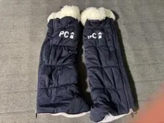 PCロゴ付きネイビー ゴルフ レッグウォーマー