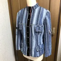 伊太利屋 デニム ボアジャケット ストライプ 再値下げ❗️
