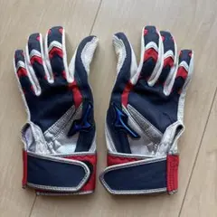 Mizuno バッティング用手袋 ネイビー/レッド
