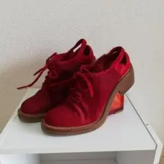 Simone rocha赤変形ヒール ハラコ レーザー
